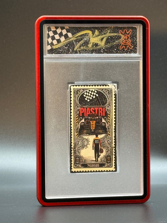 "Checkered Flag" / F1 Stamp Series - PIASTRI (Base) 1/10 with one random signed 1/1
